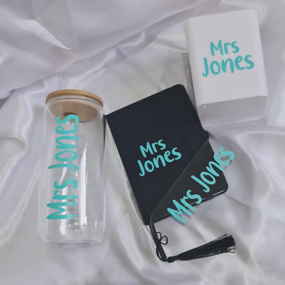 Personalised Teacher Gift Set | Bookmark Tumbler Notebook Pen Holder | End of Year Teacher Gift | Thank You Teacher
