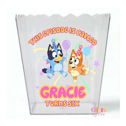 Personalised Birthday Popcorn Boxes | Custom Party Favour | Kids Birthday Party Snack Box | Movie Night Popcorn Container | Party Treat Box