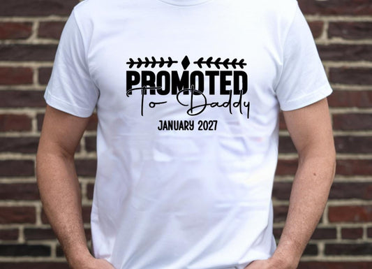 Personalised Promoted to Daddy Shirt | Custom Dad Est Year T-Shirt | Dad To Be | Pregnancy Announcement Shirt | New Dad Gift | Father To Be