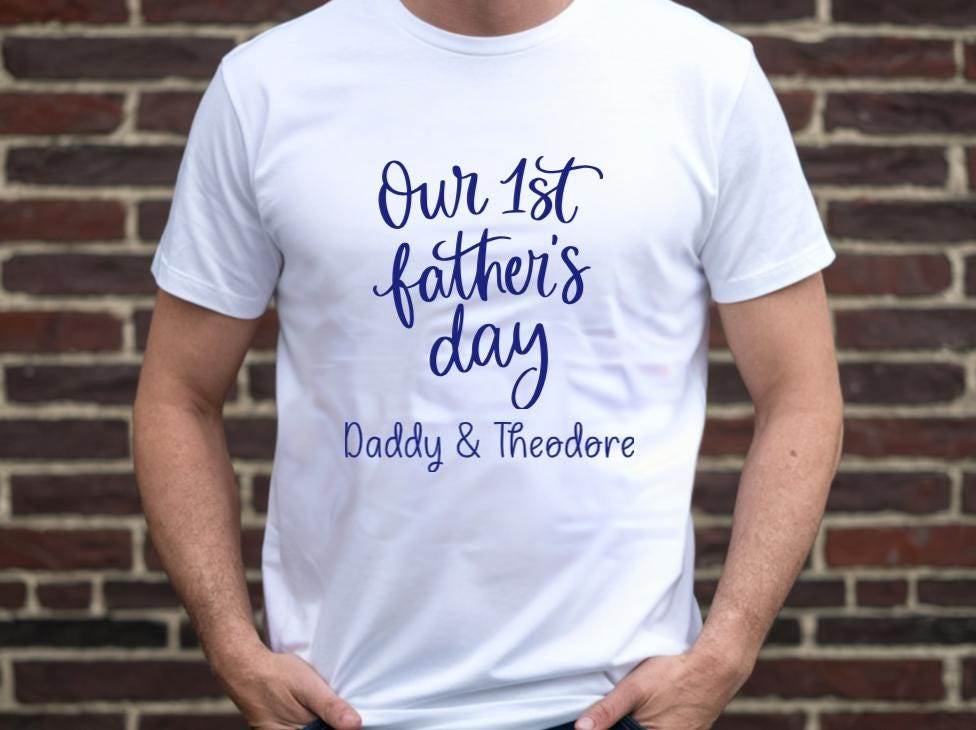 Our First Father's Day T-Shirt or Bodysuit | Personalised Daddy & Child Name Shirt | First Fathers Day Gift | Custom Baby And Dad Outfit
