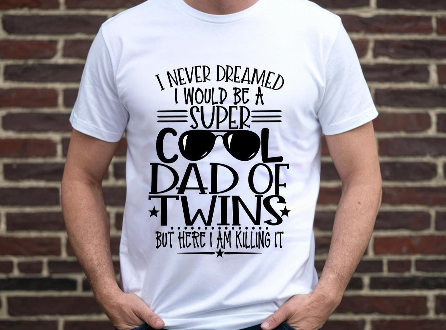 Twin Dad T-Shirt | Dad of Twins Shirt | Twin Daddy Tee | Twin Pregnancy Announcement Shirt | Funny Twin Dad Gift | Cool Dad Tee