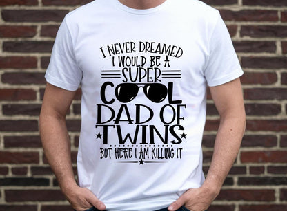 Twin Dad T-Shirt | Dad of Twins Shirt | Twin Daddy Tee | Twin Pregnancy Announcement Shirt | Funny Twin Dad Gift | Cool Dad Tee