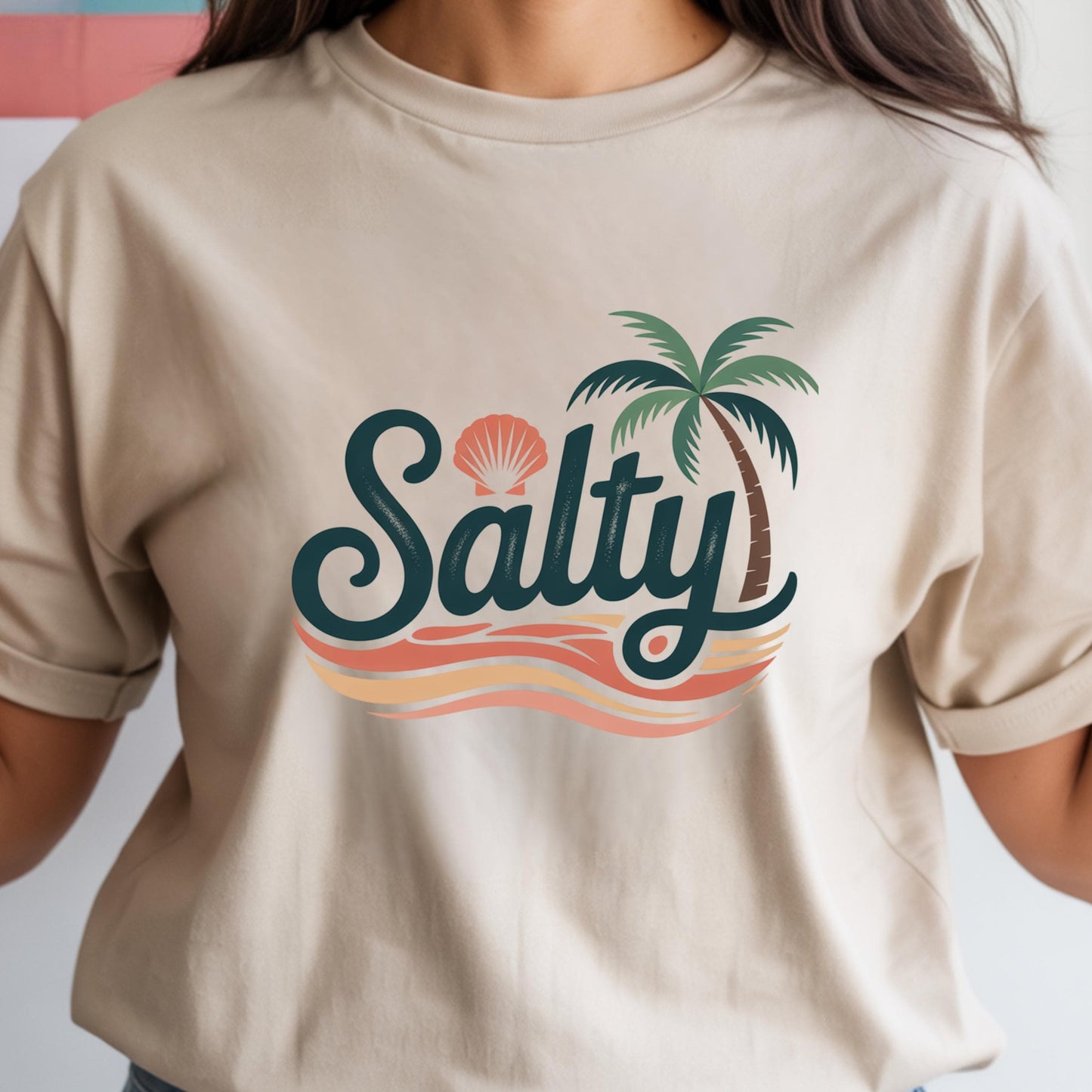 Salty Beach T-Shirt | Coastal Graphic Tee | Beach Vacation Shirt | Summer Ocean T-Shirt | Salty Vibes Tee | Retro Beach Shirt | Summer Top