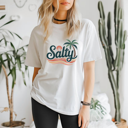Salty Beach T-Shirt | Coastal Graphic Tee | Beach Vacation Shirt | Summer Ocean T-Shirt | Salty Vibes Tee | Retro Beach Shirt | Summer Top