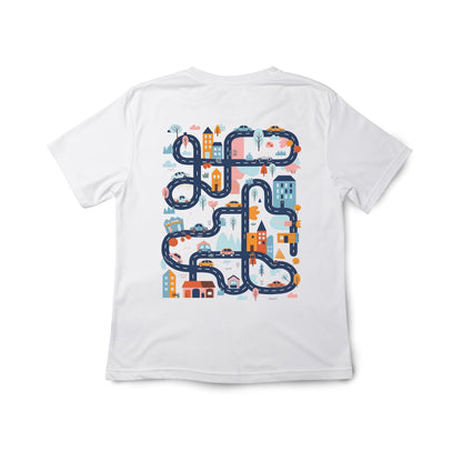 Tired Dads Club T-Shirt with Car Track Back Print | Funny Dad Shirt | Play on Daddys Back Tee | Fathers Day Gift | Dad Car Track T-Shirt