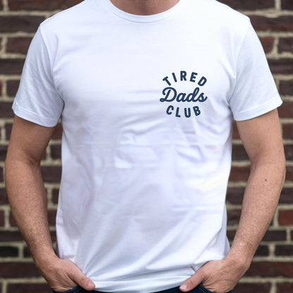 Tired Dads Club T-Shirt with Car Track Back Print | Funny Dad Shirt | Play on Daddys Back Tee | Fathers Day Gift | Dad Car Track T-Shirt
