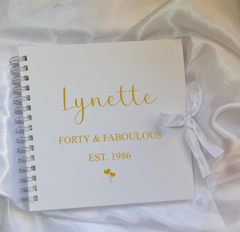 Personalised Forty & Fabulous Scrapbook | 40th Birthday Memory Book | Custom Photo Album | 40th Birthday Gift | Party Journal