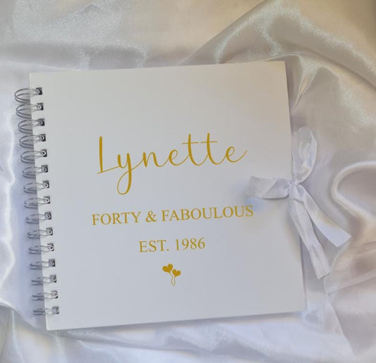 Personalised Forty & Fabulous Scrapbook | 40th Birthday Memory Book | Custom Photo Album | 40th Birthday Gift | Party Journal