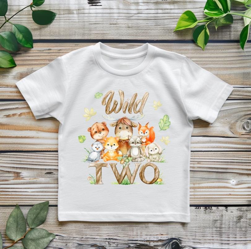 Wild Two Birthday T-Shirt | 2nd Birthday Outfit | Personalised Birthday Tee | Wild One Safari Theme | Custom Name Birthday Shirt