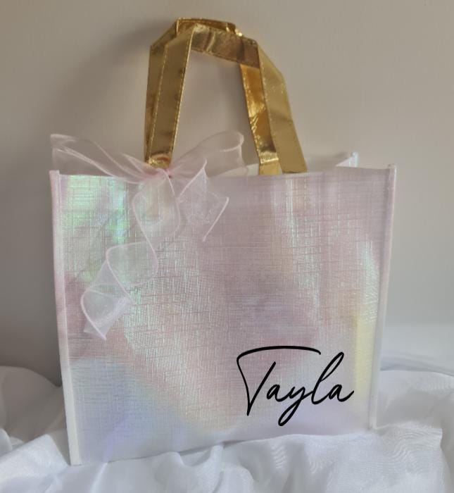 Personalised Holographic Gift Bag | Custom Name Gift Bag | Party Bag | Personalised Birthday Gift Bag | Bridesmaid Gift Bag | Party Favour