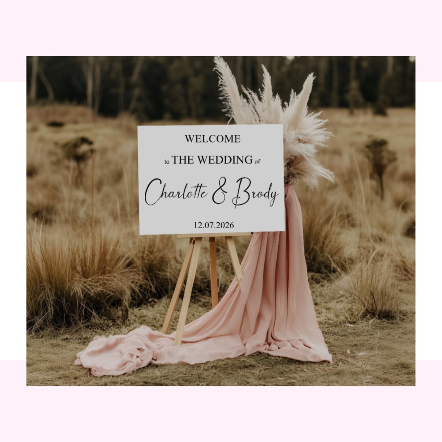 Custom Vinyl Decal for Wedding Signs & Baby Shower Signs | Personalised Name Decal | Welcome Sign Decal | Event Signage