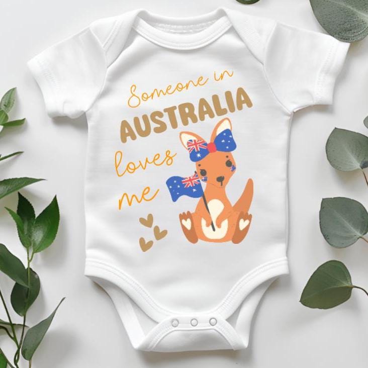 Someone in Australia Loves Me Baby Bodysuit | Australian Baby Gift | Long Distance Family Gift | Aussie Baby Gift