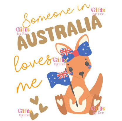 Someone In Australia Loves Me PNG | Printable Kangaroo Baby Design | Digital Download | Cricut PNG | Digital Design