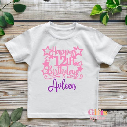 Personalised 12th Birthday T-Shirt | Custom Name Birthday Shirt | 12th Birthday Tee | Kids Birthday Outfit | 12 Years Loved