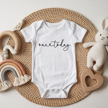 One Today Birthday Bodysuit | Personalised First Birthday Outfit | Minimalist Birthday Bodysuit | Aesthetic First Birthday | Custom Baby Tee