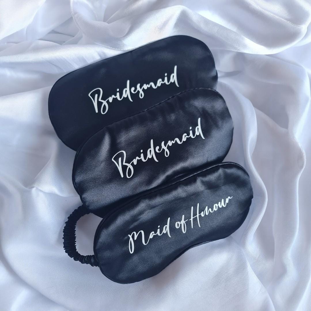 Personalised Satin Eye Mask | Custom Name Sleep Mask | Bridesmaid Gift | Travel Eye Mask | Self Care Gift | Personalised Gift