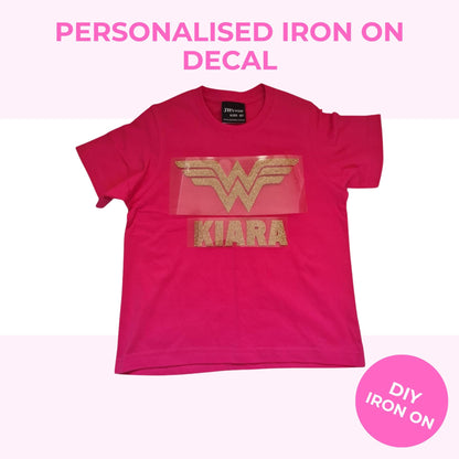 Personalised Iron On Name Labels | Superhero Iron On Decal  | Custom Clothing Name Labels | Kids Clothing Name Tags