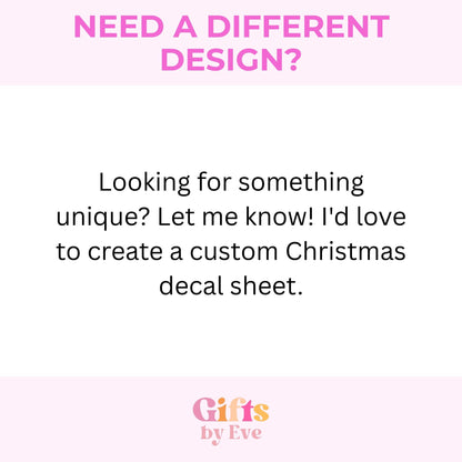 Christmas Vinyl Decal Sheet | Holiday Vinyl Stickers | Christmas Craft Decals | Santa, Reindeer & Snowflake Vinyl | DIY Christmas Decor