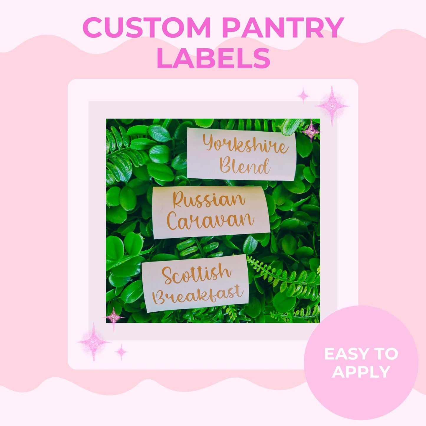 Custom Pantry Labels | Personalised Vinyl Pantry Decals | Kitchen Storage Labels | Spice Jar, Canister & Container Labels