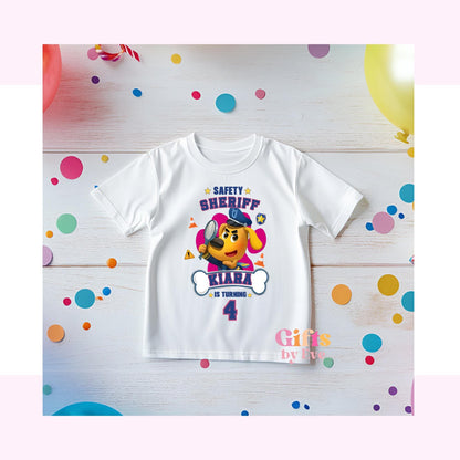 Personalised Safety Birthday PNG | Custom Safety Birthday Shirt Design | Kids Birthday T-Shirt PNG | Custom Name & Age | Digital Download