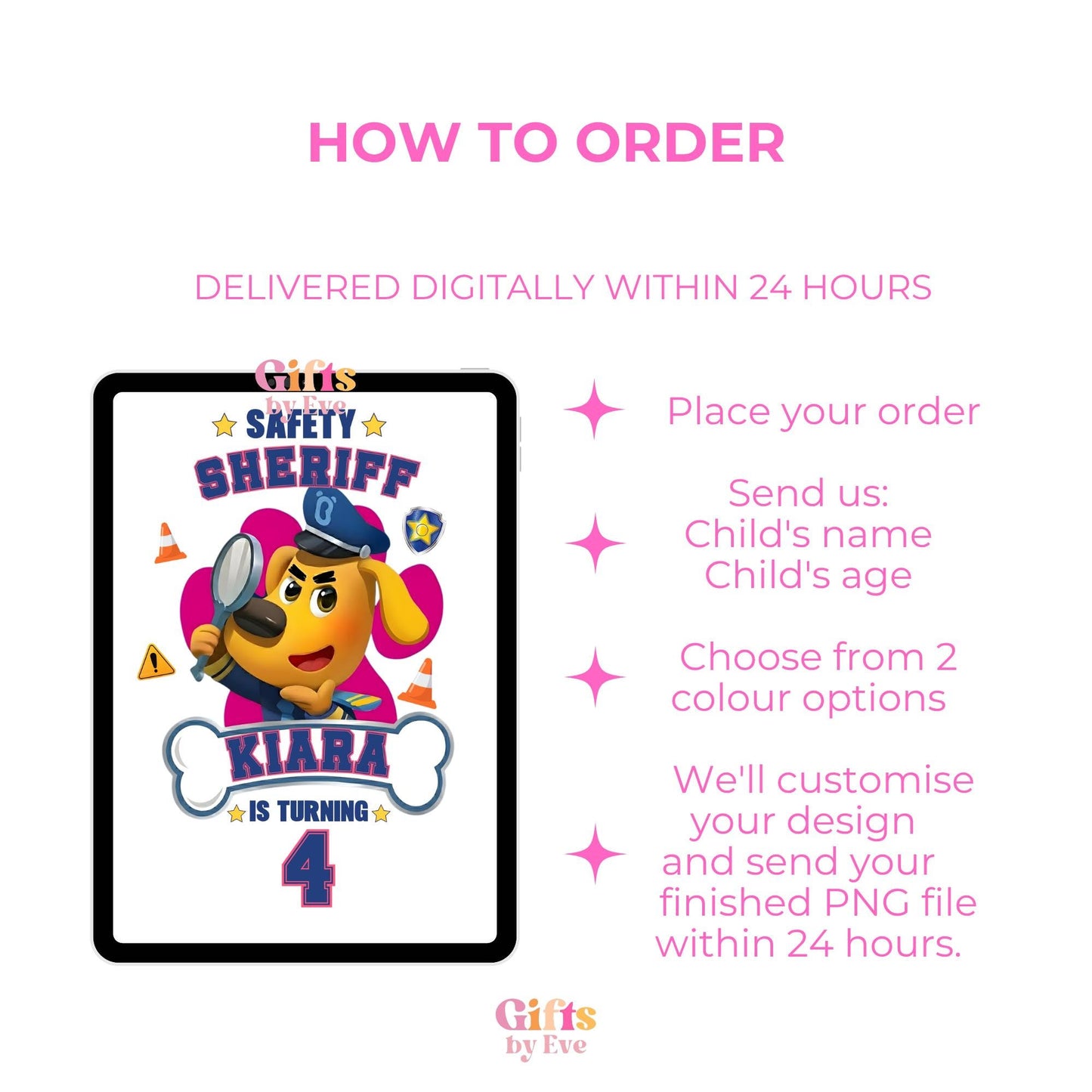 Personalised Safety Birthday PNG | Custom Safety Birthday Shirt Design | Kids Birthday T-Shirt PNG | Custom Name & Age | Digital Download