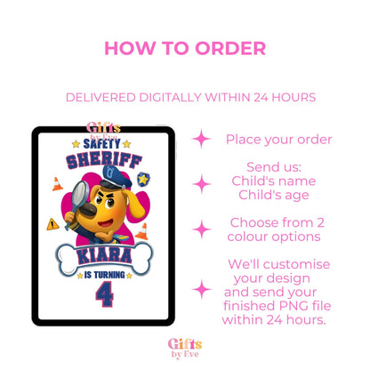 Personalised Safety Birthday PNG | Custom Safety Birthday Shirt Design | Kids Birthday T-Shirt PNG | Custom Name & Age | Digital Download