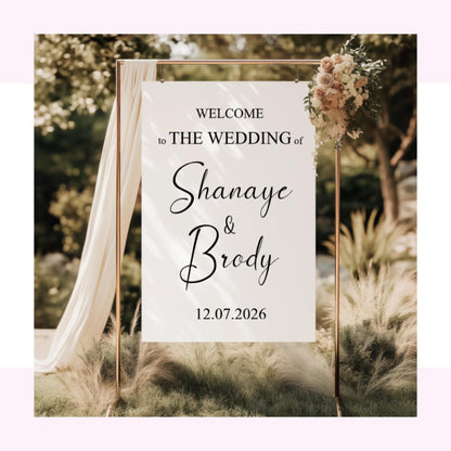 Custom Vinyl Decal for Wedding Signs & Baby Shower Signs | Personalised Name Decal | Welcome Sign Decal | Event Signage