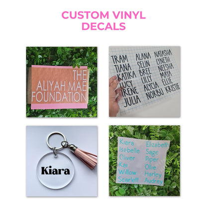 Custom Vinyl Name Labels | Personalised Sticker Decals for Kids, School & Party Items