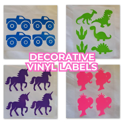 Kids Waterproof Stickers for School Supplies | Kids Vinyl Label Sheet | Waterproof Labels for School Supplies, Lunch Boxes & Drink Bottles