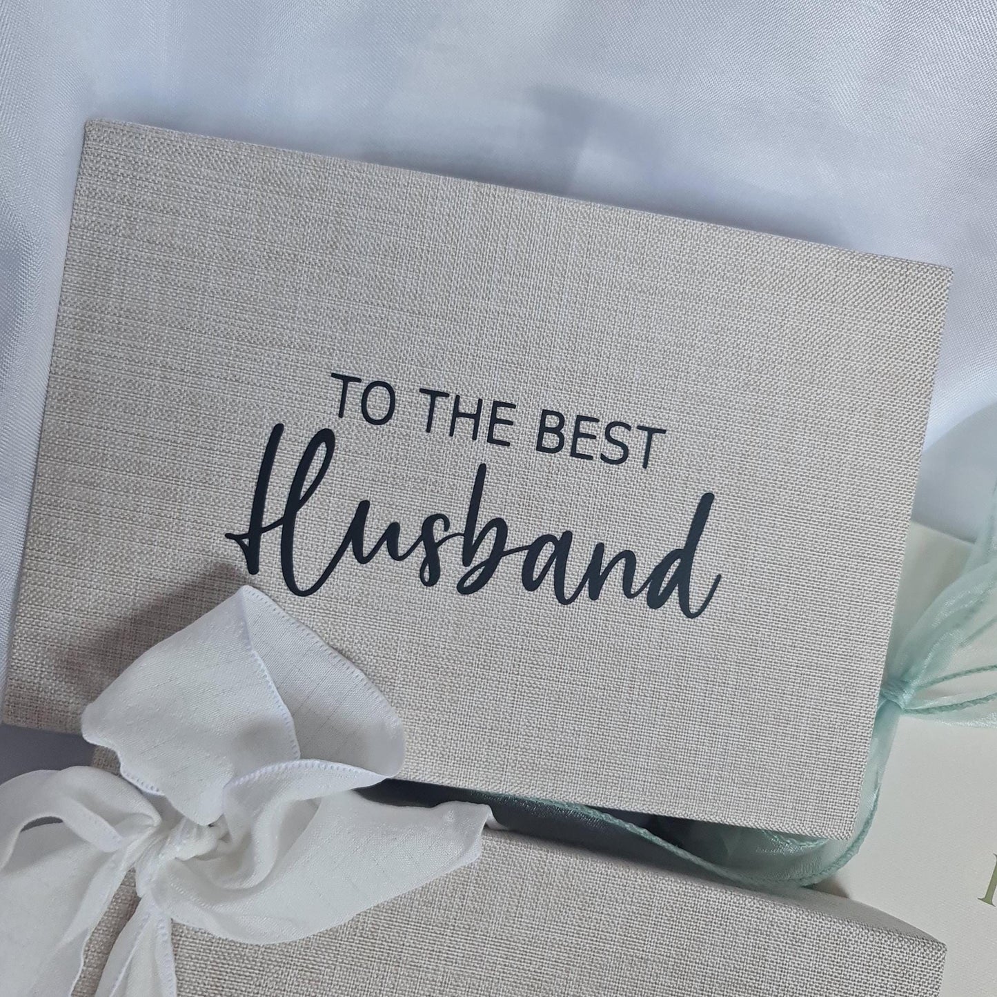 Pregnancy Announcement Keepsake Box | You're Going to Be a Daddy Gift | Baby Reveal Box for Husband | Linen Photo Box | New Dad Gift