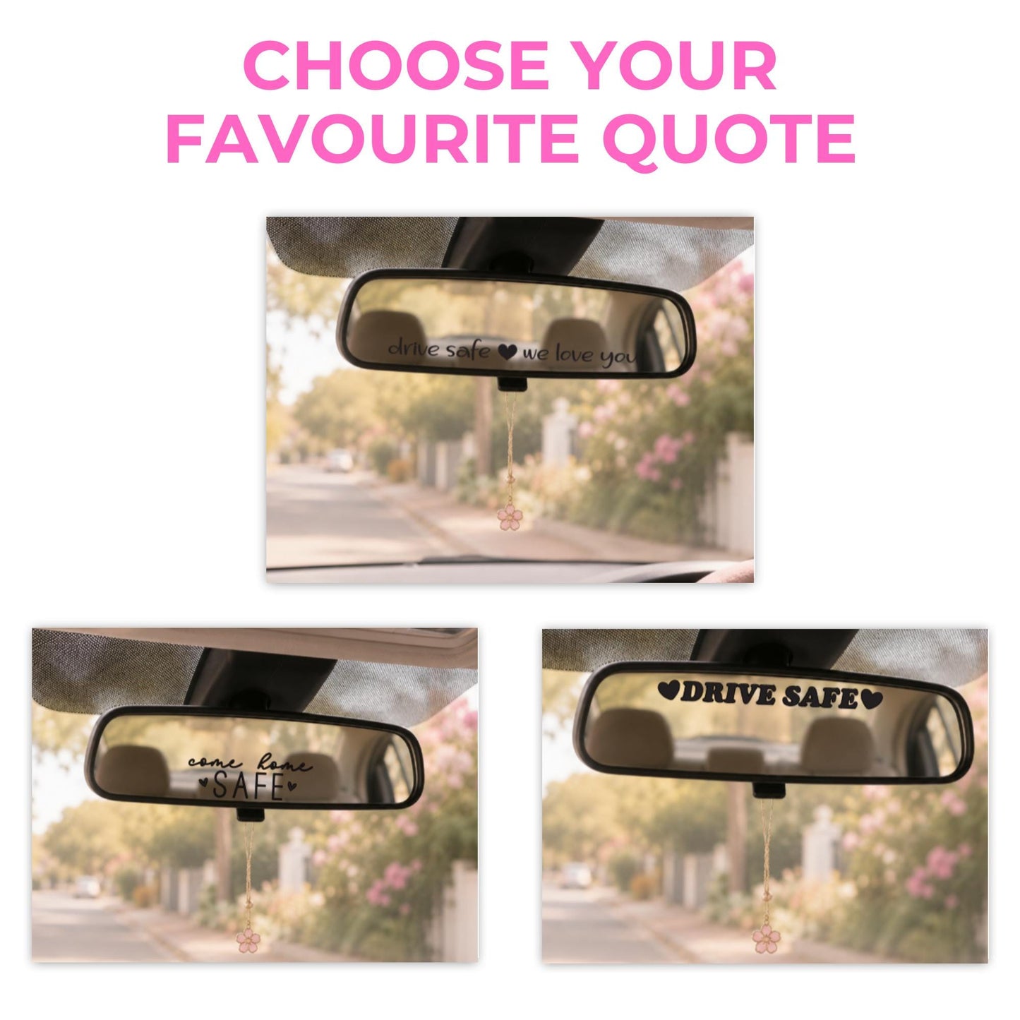 Car Rear View Mirror Decal | Drive Safe We Love You | Come Home Safe | Drive Safe Vinyl Sticker | Car Mirror Decal Gift