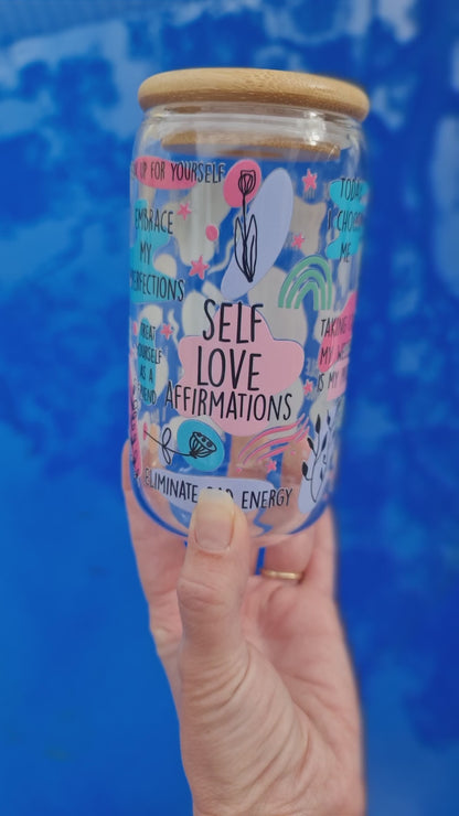 "Self love" glass cup